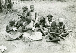 Leprous girls, in Ebeigne, Gabon