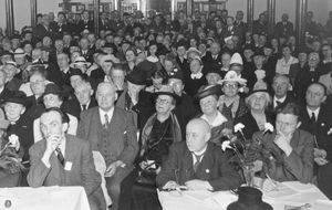 DMS's congress 1946 in Esbjerg: Reporters and members of the Mission House