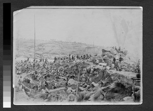 Clearing the waterway, Sichuan, China, 1900