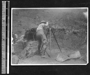 Construction director surveying the site, Fuzhou, Fujian, China, ca.1922