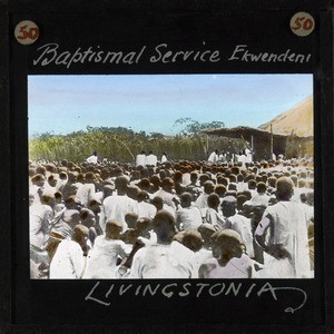 "Baptismal Service, Ekwendeni, Livingstonia" Malawi, ca.1895