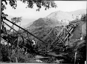 Ndungu Bridge destroyed in the War, Tanzania, 1927
