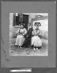 Western women in Chinese dress, Beijing, China, ca.1909-1910