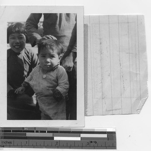 Two orphan girls at Jiangmen, China, 1946