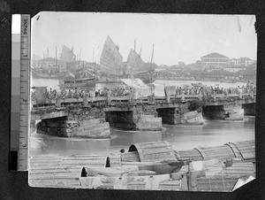 Bridge across harbor, Fujian, China, ca. 1910