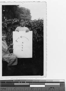 Two girls from the orphanage at Luoding, China, 1936