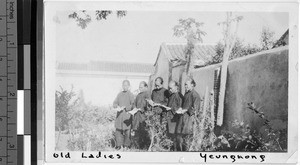 Group of elderly women, Yeung Kong, China, ca. 1936