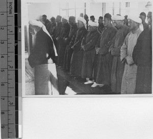 Moslem worship service, Wuhan, Hubei, China, 1936