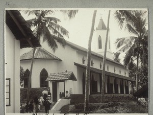 Church in Chombala with tower. Weissmann, Laufer, Mrs Sautter