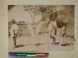 Malagasy carriers transporting an ill person, Madagascar, ca.1900