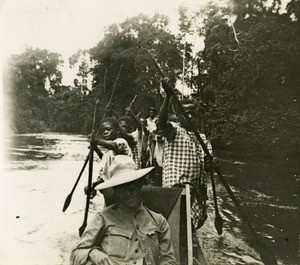 Pirogue on the Ogooue river, in Gabon