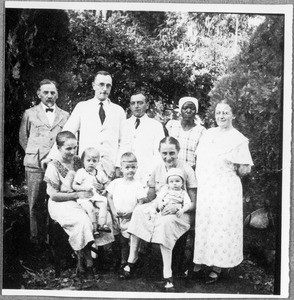 Group portrait of families of missionaries, Shigatini, Tanzania, 1938