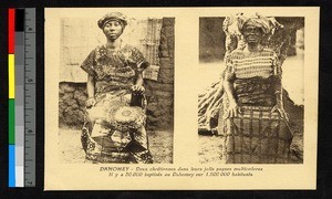 Two photographs of seated women, Benin, ca.1920-1940