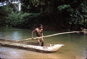 Man in pirogue, Mbam river, Centre Region, Cameroon, 1953-1968