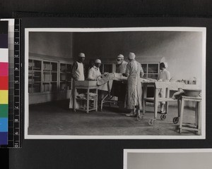 View of operation being performed in missionary hospital, China, ca. 1937