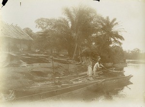 Landing stage of Lambarene, in Gabon