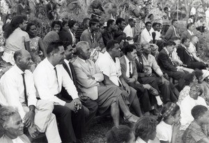 Assembly of the Pacific conference of Churches in Chepenehe, 1966 : people attending a historical show