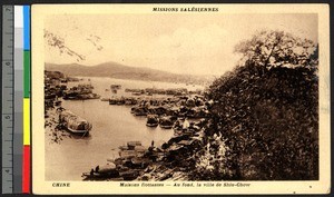 Floating village, China, ca.1920-1940