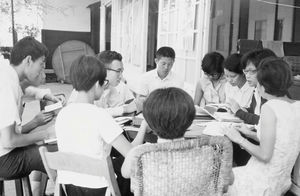 Det Lutherske Studentercenter, Taipei, Taiwan, 1971. Gruppearbejde med Bibel studier