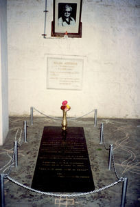 Missionary Helga Johansen's tombstone in Arcot, South India. Helga Johansen died from a heart a