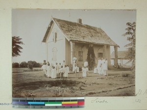 Home at Mangarivotra for children with leprous parents, Ambohipiantrana, Antsirabe, Madagascar, 1901