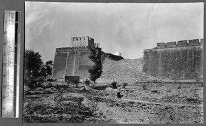 Partly demolished city wall, Baoding, Hebei, China, 1900