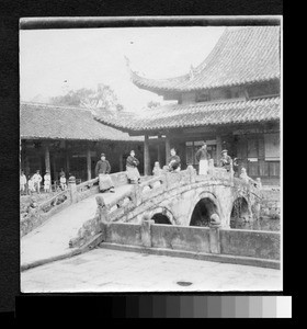 Bridge at temple entrance, Sichuan, China, 1927