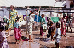 Day of washing at Siloam Girls' Boarding School, Tirukoilor