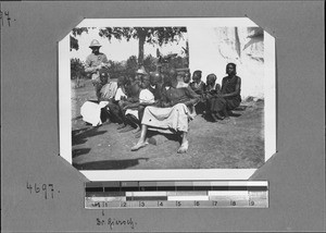 Missionary Giersch with students, Mbozi, Tanzania, ca. 1906-1929