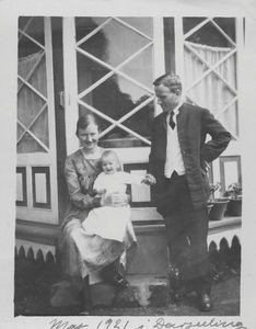 Darjeeling, May 1921. The Missionary couple Agnes and Johannes Jensen with their daughter Eva (