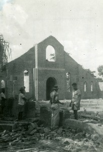 Church of Mfoul under construction, in Gabon