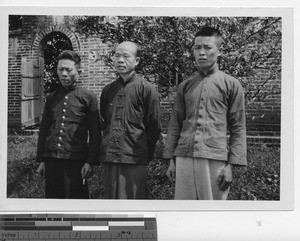 Three faithful workmen at Pingnan, China, 1949