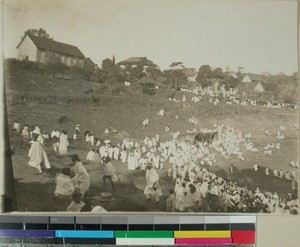 Amphitheatre at the mission area, Betafo, Madagascar, ca.1920