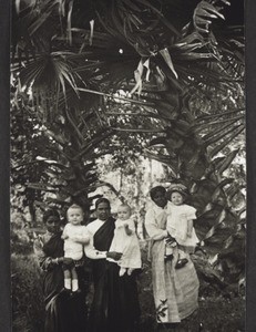 Mission children with their nurses, the two on the left are Richard and Gertrud Fail