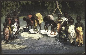 Doing the washing in the River Berem (Kyebi)