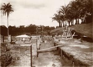 Building under construction, in Ngomo, Gabon