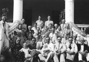 Meeting for Danish missionaries from South India in Kallakurichi February 1942.At the back: Lyd