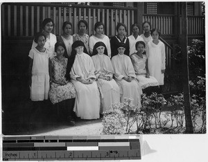 Maryknoll Sisters with group of St. Mary's seniors, Manila, Philippines, February 1929