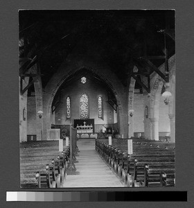 Inside Saint Paul's church, Wuhan, Hubei, China, ca.1890-1900