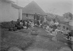 Tabor Mission Station?, Kotagiri, the Shervaroj Hills, India ca. 1905. Missionaries on Photo: B