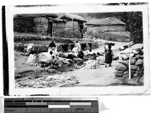 Women washing laundry in a village, Korea, ca. 1920-1940