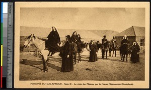 Missionary sisters travelling on horseback, Lesotho, ca.1900-1930