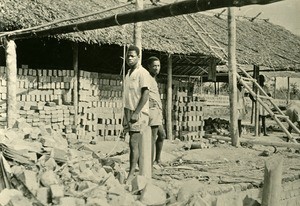 Leper-house under construction in Ebeigne, Gabon