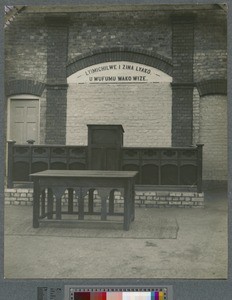 Interior of Mwenzo church, Zambia, ca.1920