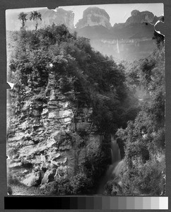 Mountain peaks and gorge, Sichuan, China, ca.1900-1920