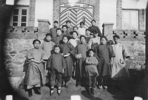 Girls who live on the farm, are sewing in the industrial school and is part of Miss Leo's Bible