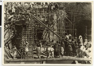 Construction of the emperor's palace, Ethiopia, Addis Abeba, 1935