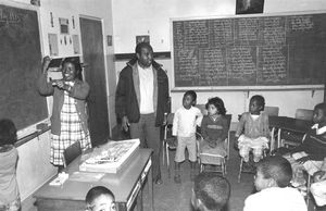 Teaching children and young people at the School for the Deaf in Antsirabe, Madagascar, 1985