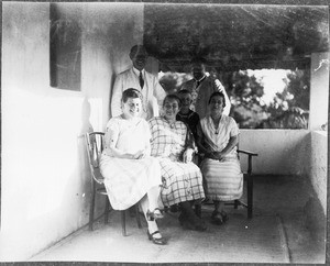 Group portrait of the family of missionary Blumer and other Europeans, Engare Narok, Tanzania, 1926