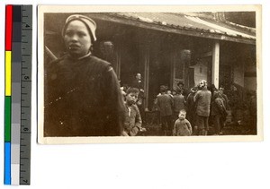 Missionary preaching at a temple, Guangdong, China, ca.1913-1923